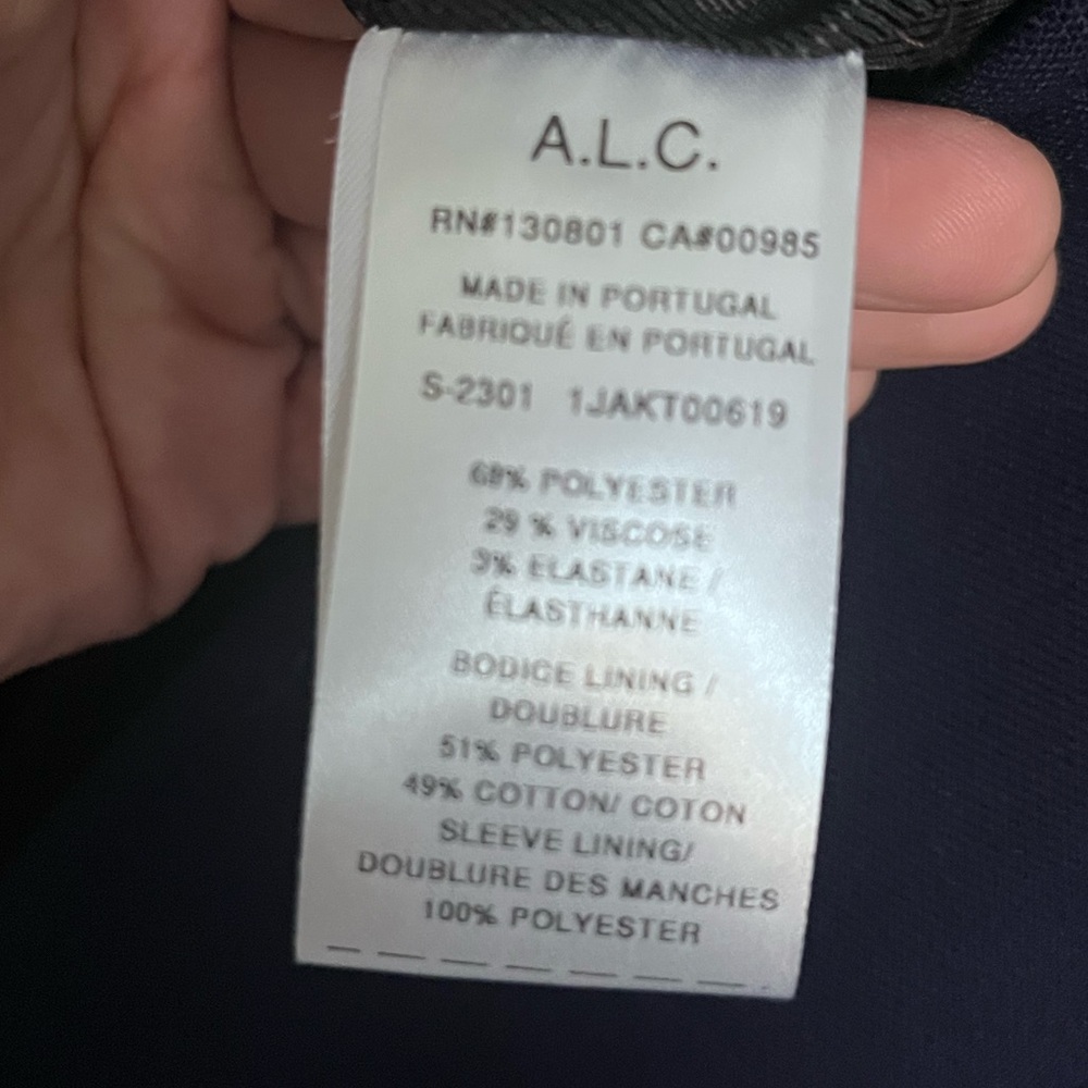 A.L.C. NWT Edie Jacket In French Navy - size 0 ($595) - Picture 14 of 14